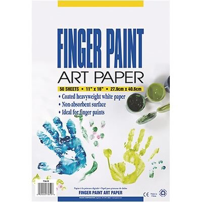 Pacon Finger Paint Paper, 11 x 16, White, 50 Sheets (PAC73610)
