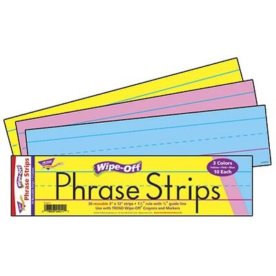 Trend® Sentence Strips; Multicolor Wipe-Off®, 12