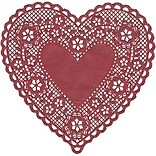 Hygloss Paper Lace Heart Doilies, Red, 100/Pack (HYG91064)