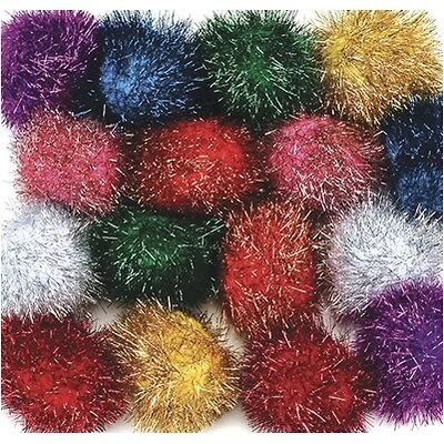 Creativity Street® Glitter Pom Pons, Assorted Colors, 40/Pack (CK-811501)