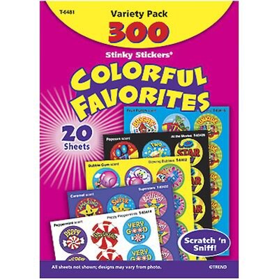 Trend Colorful Favorites Stinky Stickers Variety Pack, 300 CT (T-6481)