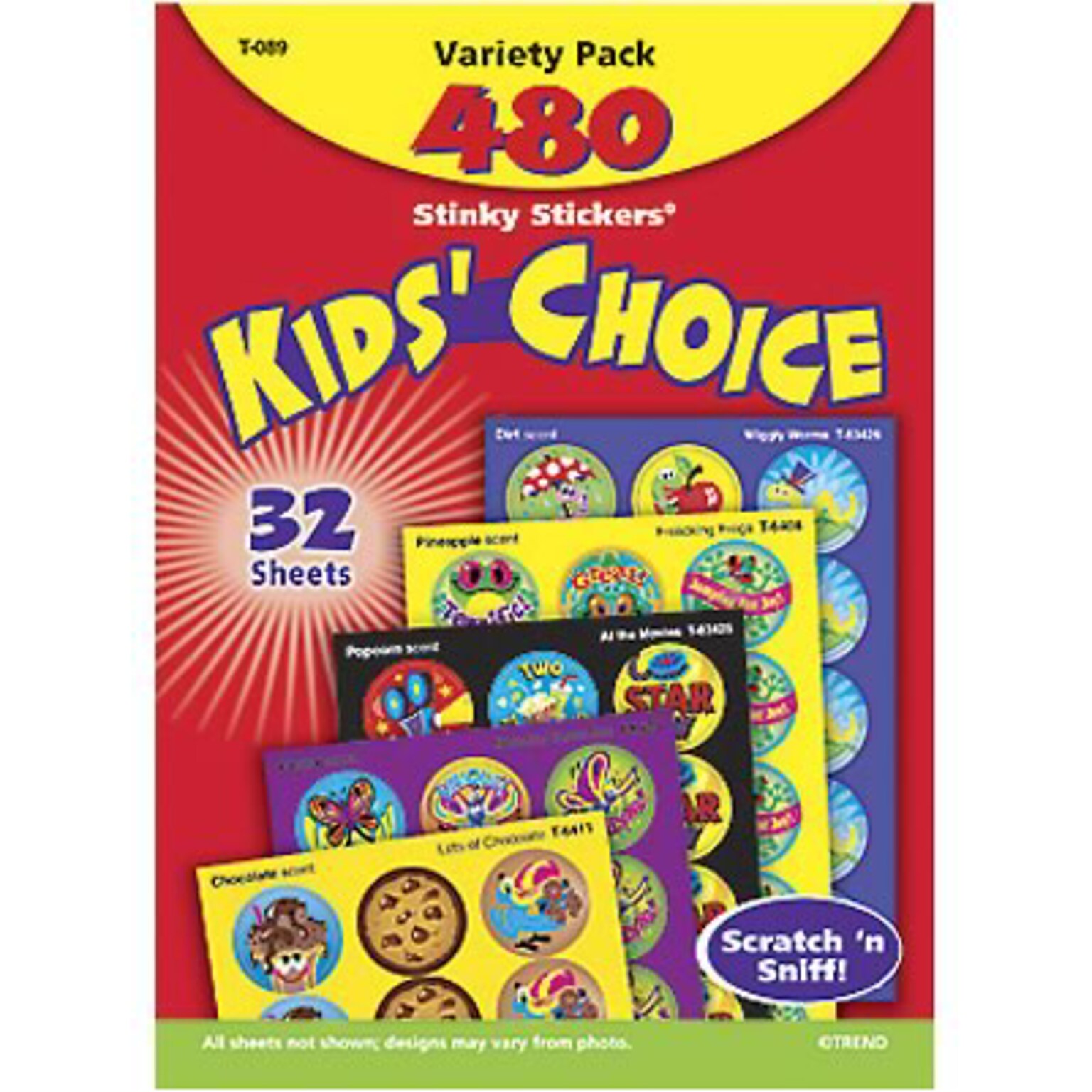 Trend Kids Choice Stinky Stickers Variety Pack, 480 CT (T-089)