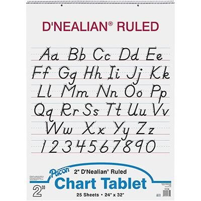 Pacon DNealian Manuscript Chart Tablet, 24 x 32, Grades PK+ (PAC74730)