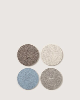 Merino Wool Round Coaster 4-Pack - Cobblestone