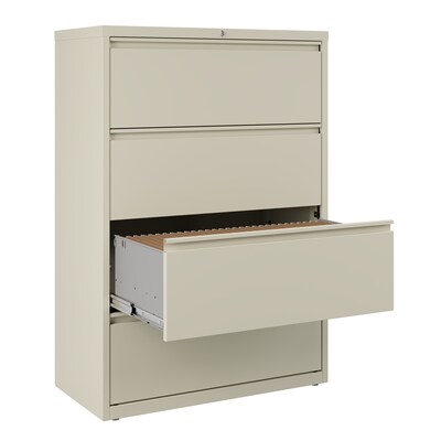 Quill Brand® Commercial 4 File Drawers Lateral File Cabinet, Locking, Putty/Beige, Letter/Legal, 36"W (20056D)