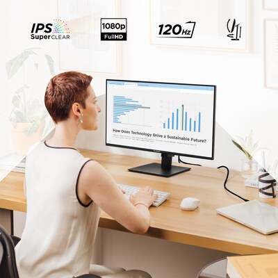 ViewSonic 27 FHD 120Hz LCD Monitor, Adjustable (VA2748-MHJ)