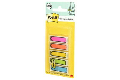 Post-it Arrow Flags, .47 Wide, Assorted Colors, 100 Flags/Pack (684-ARR2)