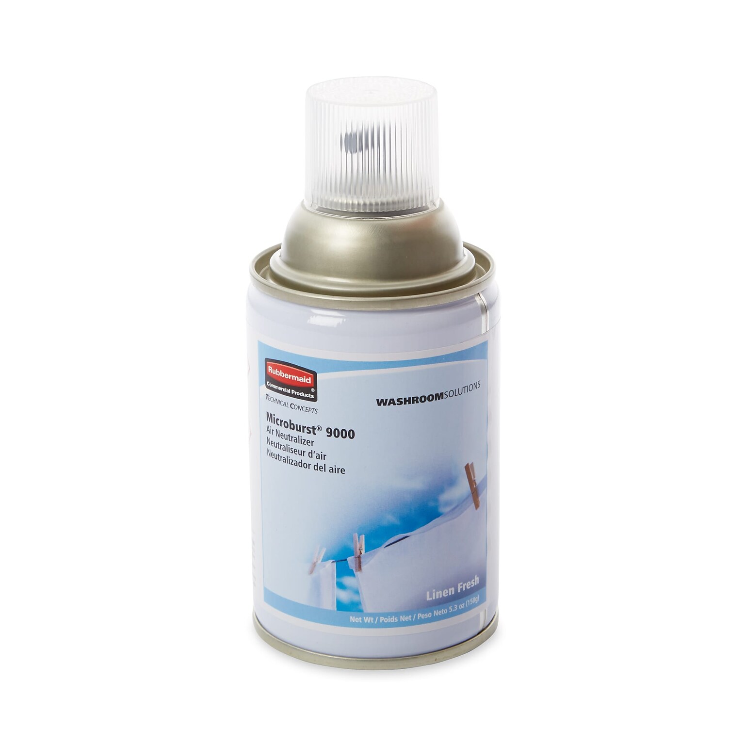 Rubbermaid Microburst 9000 Aerosol Refill, Fresh Linen, 5.3 oz., 4/Carton (FG4012441)