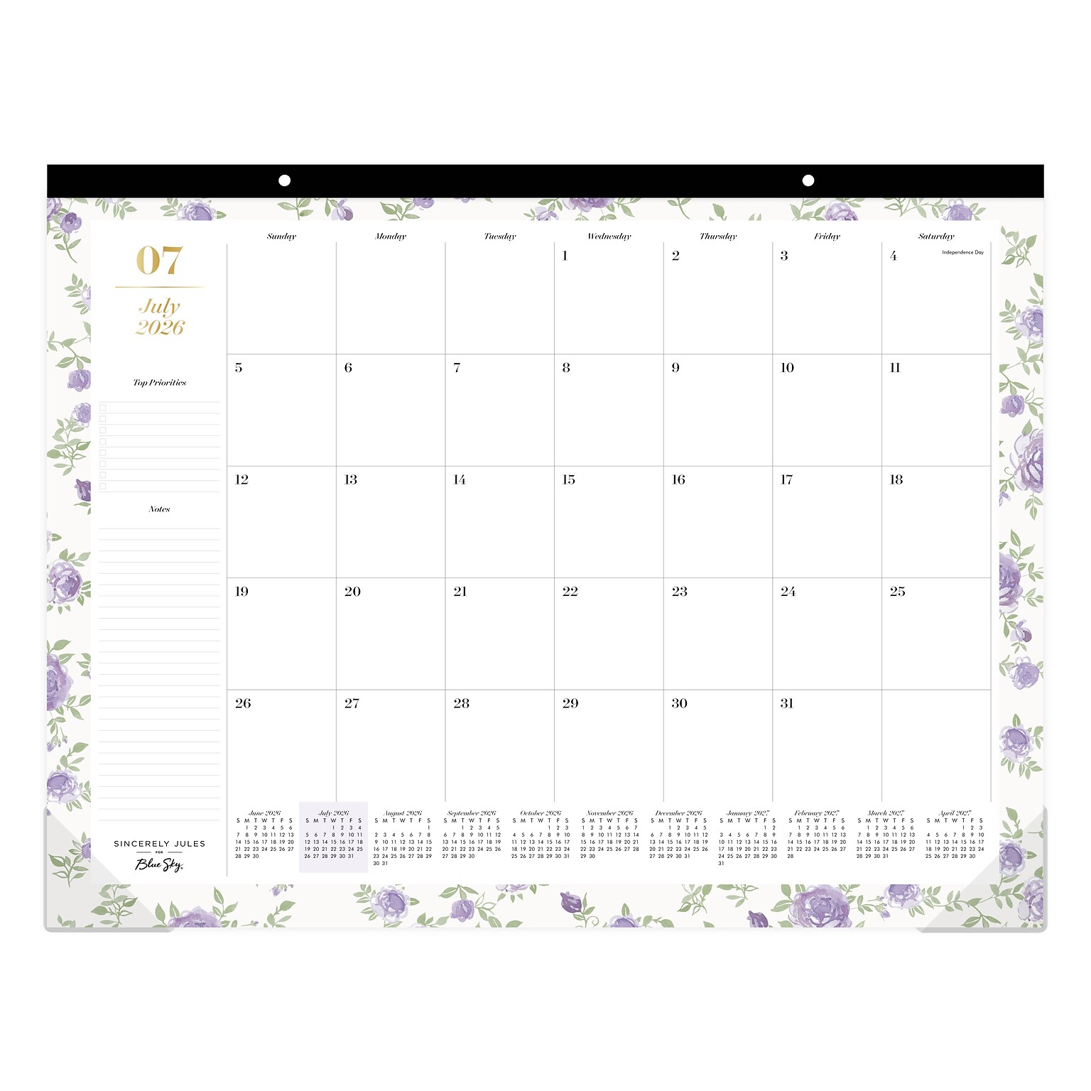 2026-2027 Blue Sky Forget Me Not 17 x 22 Academic Monthly Wall Calendar, Assorted Colors (159113)