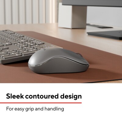 Staples TECH Wireless Ambidextrous Optical USB Mouse, Gray (ST63066)