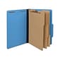 Quill Brand® 2/5-Cut Tab Pressboard Classification File Folders, 3-Partitions, 8-Fasteners, Legal, Blue, 15/Box (7-45026)