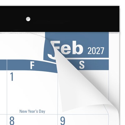 2027 AT-A-GLANCE Easy-to-Read 21.75" x 17" Monthly Desk Pad Calendar, White/Blue (SKLP24-32-27)