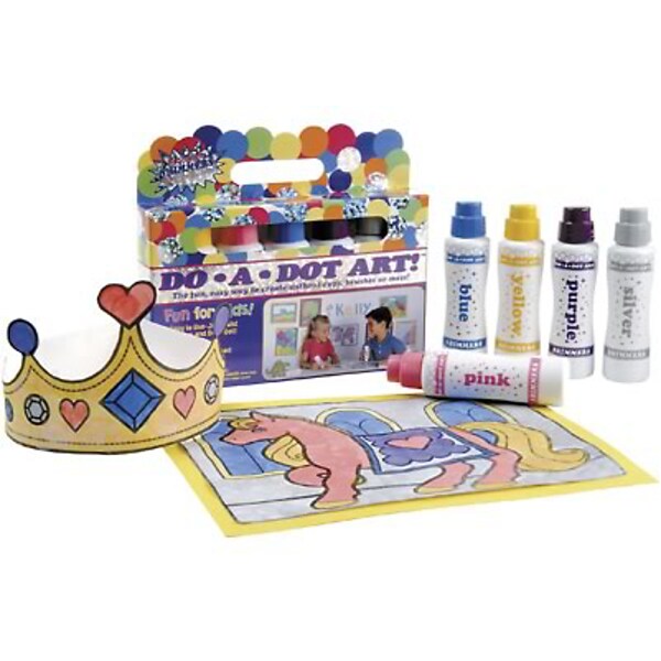 Do-A-Dot Art Washable Art Marker, Sponge Tip Applicator, Rainbow Colors, Pack of 6 (DAD101)