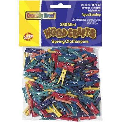 Creativity Street® Mini Spring Clothespin, Assorted Bright Hues, 250/Pack (CK-367202)
