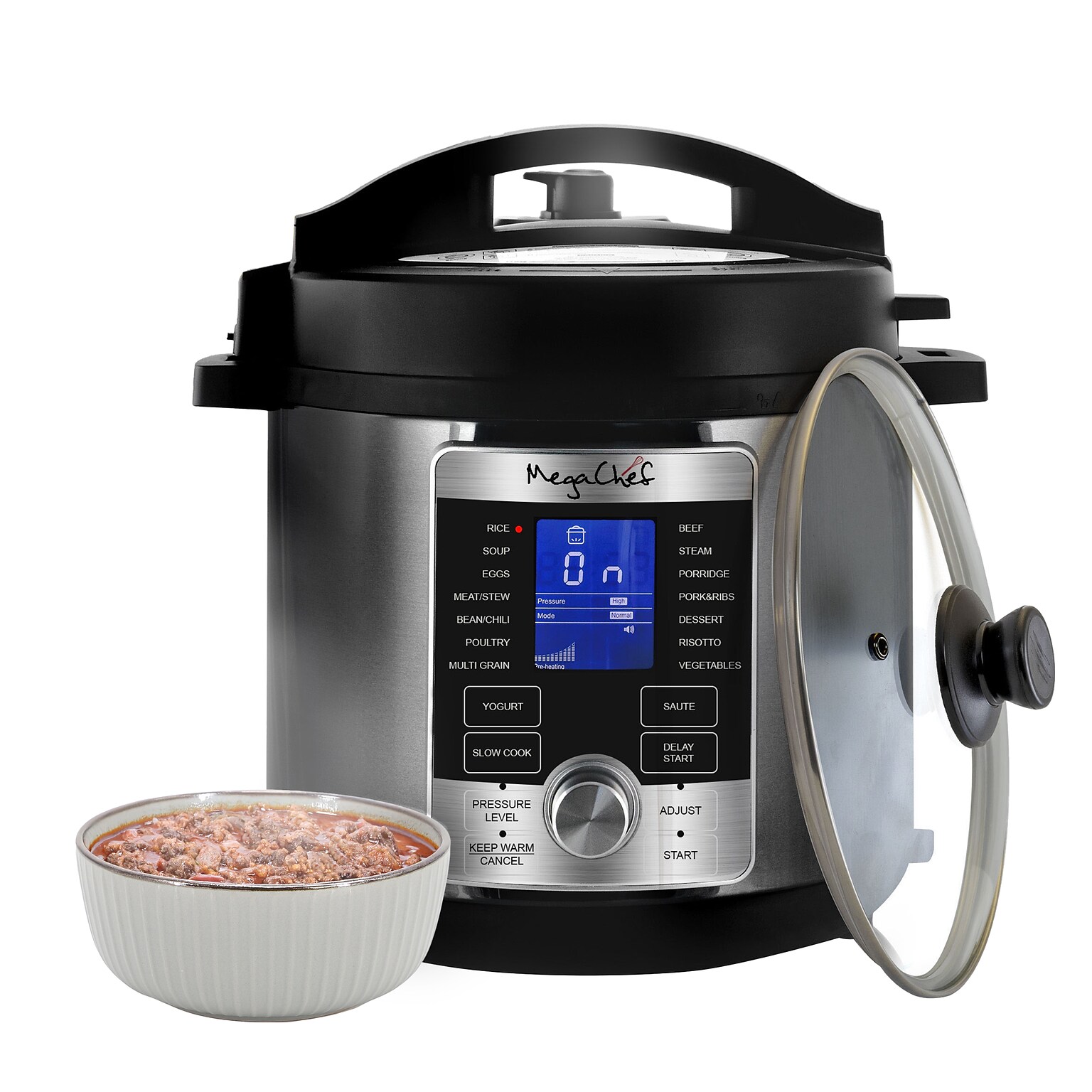 MegaChef 6-Quart Digital Electric Pressure Cooker, Silver (937111967M)