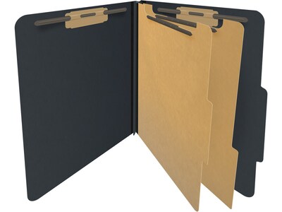 Medical Arts Press Pressboard Classification Folder, 2 Dividers, 2" Expansion, Letter Size, Black, 10/Box (DV-T42-26-3BLK)