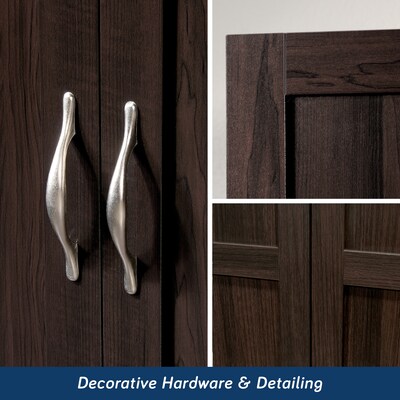 Sauder Select 71"H Storage Armoire, 2 Drawers, Cinnamon Cherry (420055)