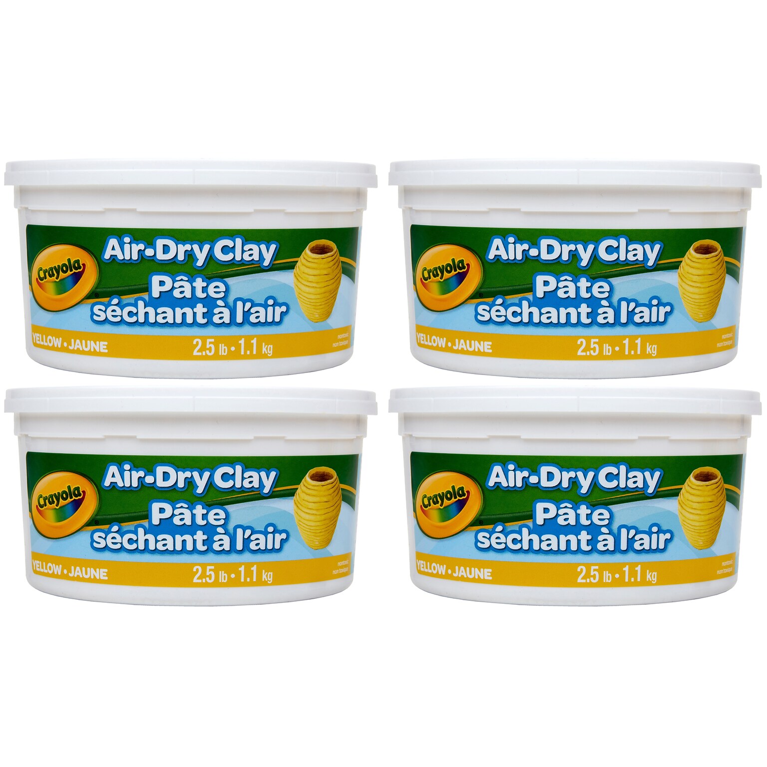 Crayola Air Dry Clay, Yellow, 4/Bundle (BIN575134-4)
