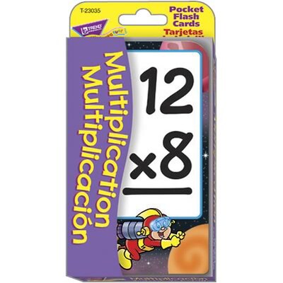 Multiplication/Multiplicación (EN/SP) Pocket Flash Cards for Grades 3-4, 56 Pack (T-23035)