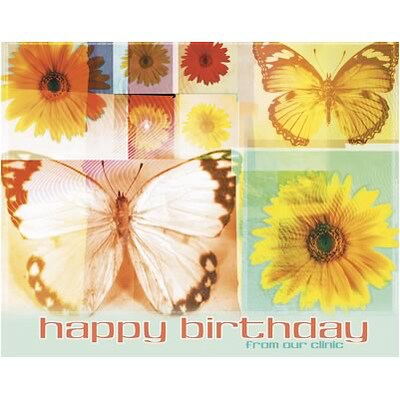 Medical Arts Press® Medical Birthday Cards; Butterflies and Flowers,  Personalized