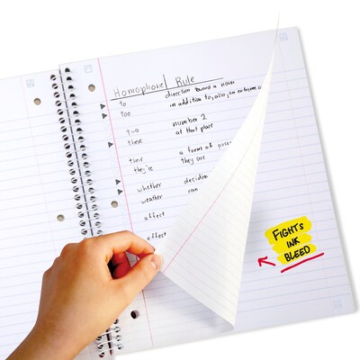 Five Star Shape It Up Spiral Notebook Plus Study App, 1 Subject, Wide Ruled, 8" x 10.5", Stripes (930209F-ECM)