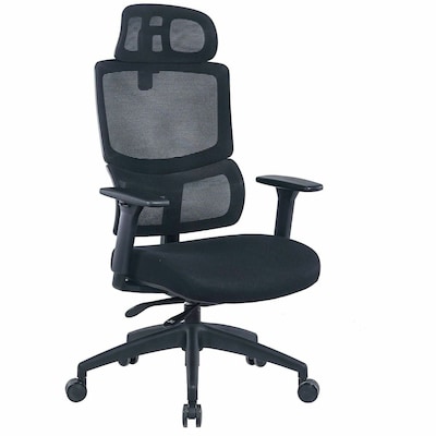 Lorell Ripley Ergonomic Mesh Swivel Executive Chair, Black (LLR63202)