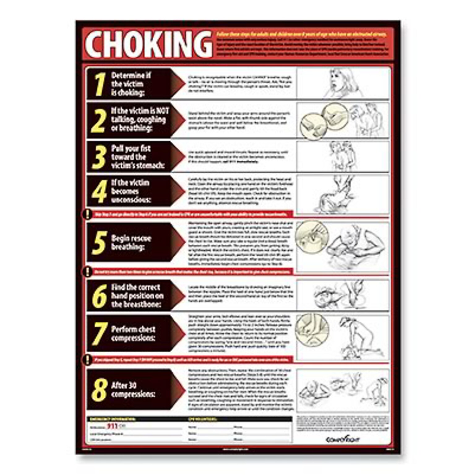 ComplyRight™ Lifesaving Posters; Choking, English Version