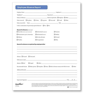 ComplyRight™ Absence Report