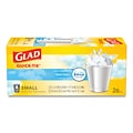 Glad OdorShield Quick-Tie Small Trash Bags, 4 gal, 0.5 mil, 8 x 18, White, 156/Carton (CLO78812)