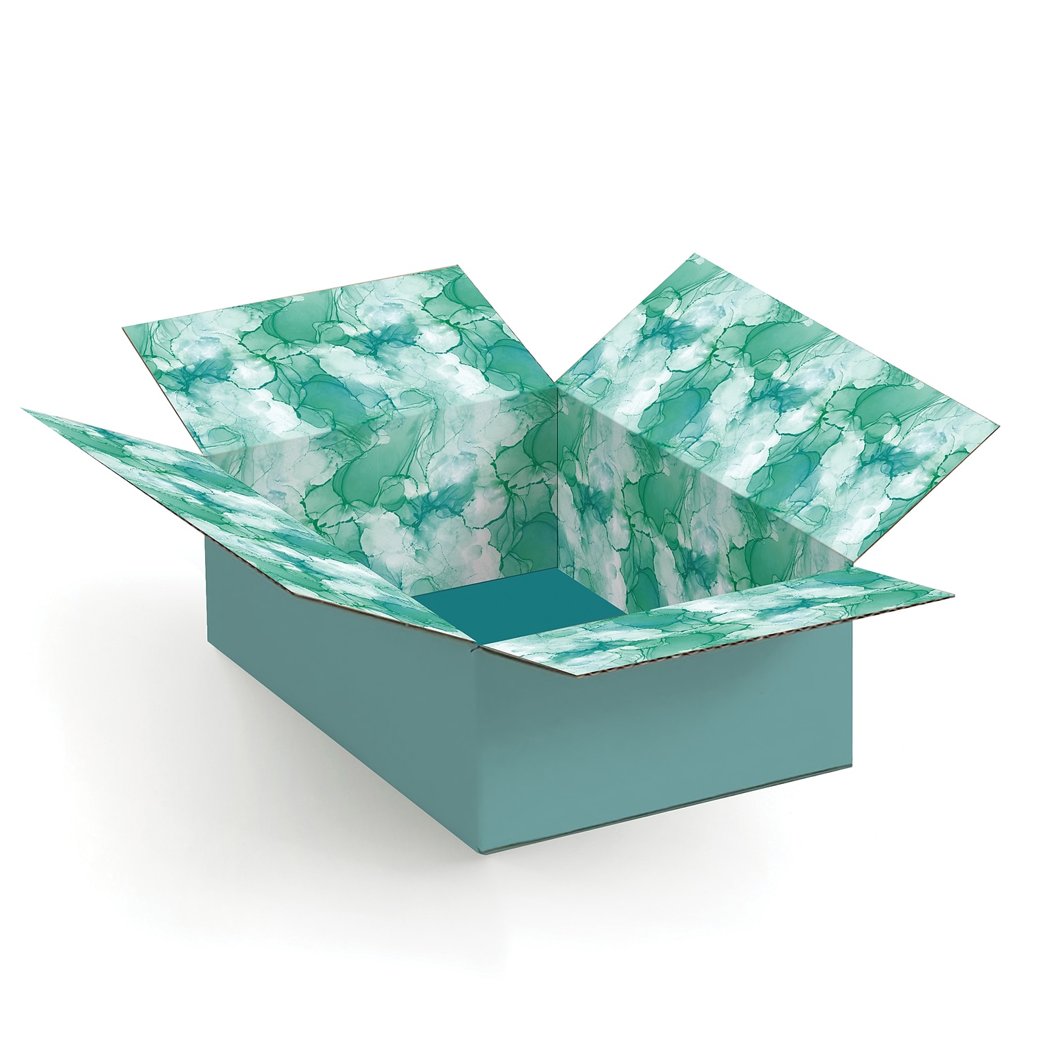6 x 4 x 2 Decorative Watercolor Shipping Box, Small Gift Packaging, 200# Mullen Rated, 2/Pack (2024053)