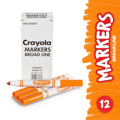 Crayola Bulk Markers, Conical Tip, Orange, 12/Pack, 3 Packs/Bundle (BIN587700036-3)