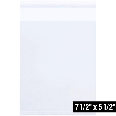 5.5" x 7.5" Reclosable Poly Bag, 1.5 Mil, Clear, 1000/Carton (PBR115)