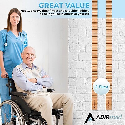 Viva Comfort Essentials Finger and Shoulder Physical Therapy Ladder, Wood, 2/Pack (ADI910-01-2-MK)