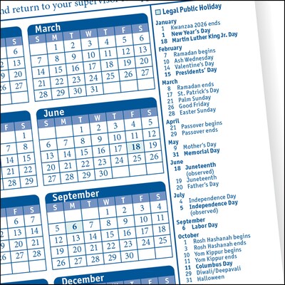 ComplyRight 2027 Time Off Request and Approval Form, 2-Part, 50 Forms/Pack (A0045)