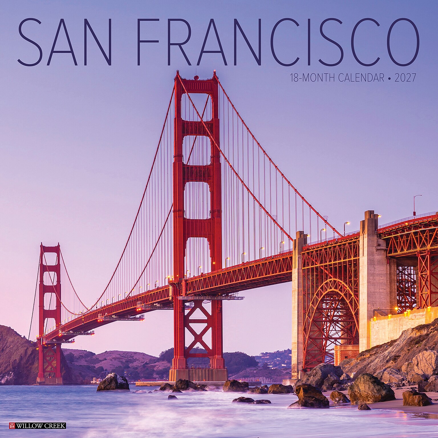 2027 Willow Creek San Francisco 12 x 12 Monthly Wall Calendar, Assorted Colors (62135)
