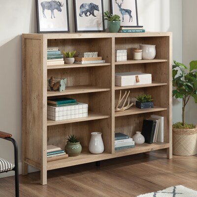 Sauder Pacific View 48H Cubby Storage Bookcase, Prime Oak (433566)