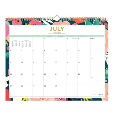 2025-2026 Day Designer for Blue Sky Secret Garden 15 x 12 Academic Monthly Wall Calendar (156065-A