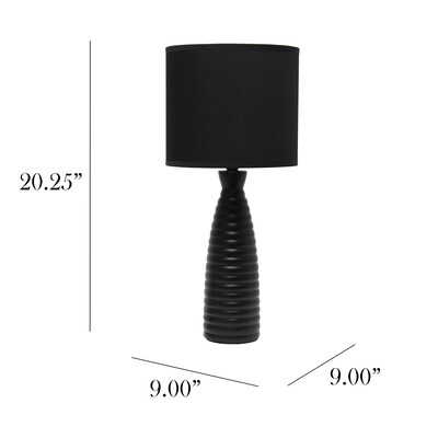 Simple Designs Alsace Bottle Table Lamp, Black (LT2076-BLK)