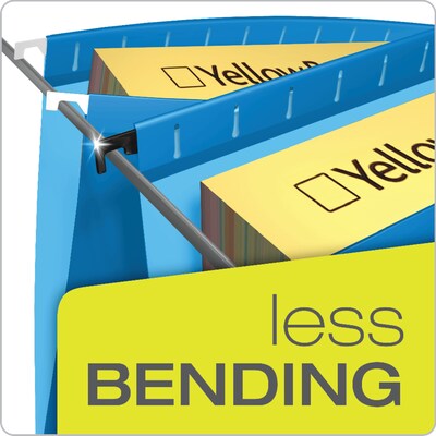Pendaflex SureHook Reinforced Box Bottom Hanging File Folder, 1/5-Cut Tab, Letter Size, Blue, 25/Box (PFX 59202)