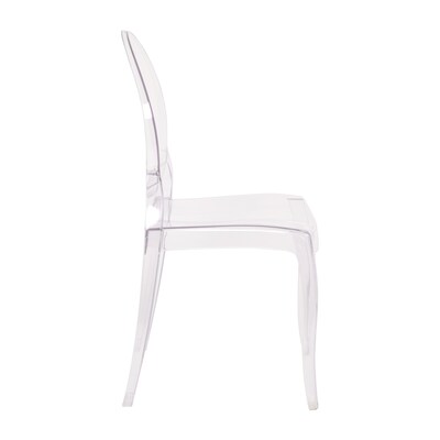Flash Furniture Revna Resin Banquet & Event Ghost Chairs, Armless, Transparent Crystal, 4/Pack (ZHGHOSTOVR4)
