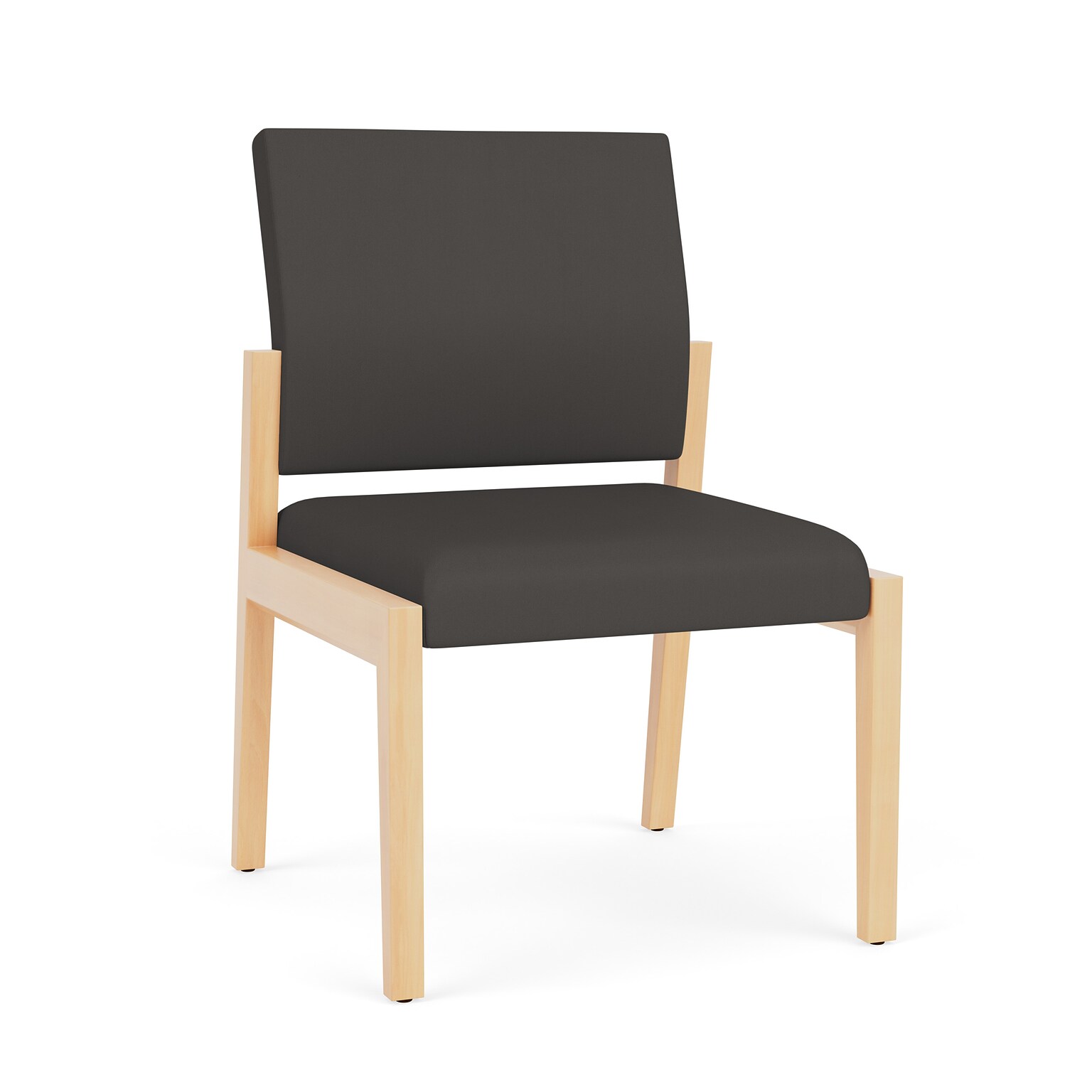 Lesro Brooklyn Vinyl Guest Chair, Armless, Patriot Plus Charcoal/Natural (BK1102.WNA-01PPCH)