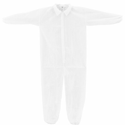 Global Industrial Disposable Polypropylene Coverall, Elastic Wrists/Ankles, WHT, 3XL, 25/Case (708186XXXL)