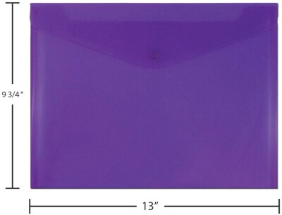 JAM Paper Premium Plastic Document File, Letter, Purple, 3/Pack (218S0PUX3)