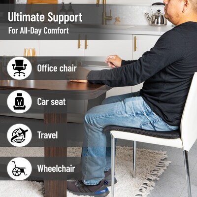 Mind Reader Ergonomic Seat Cushion with Gel Core, Black (HCMB-BLK)