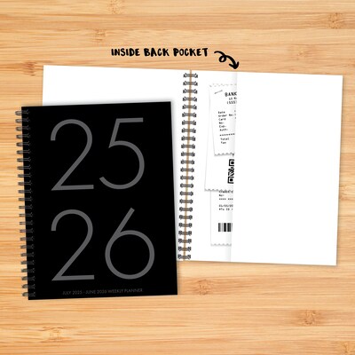 2025-2026 Willow Creek 8.5" x 11" Academic Year Weekly & Monthly Planner, Basic Black (56806)