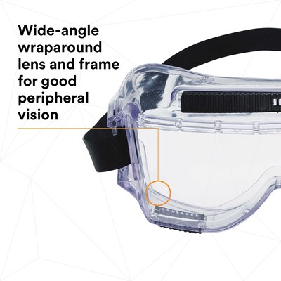 3M Centurion 454 Anti-Scratch Safety Goggles, Wraparound Frame, Clear Lens, 10/Carton (40305-00000-10)