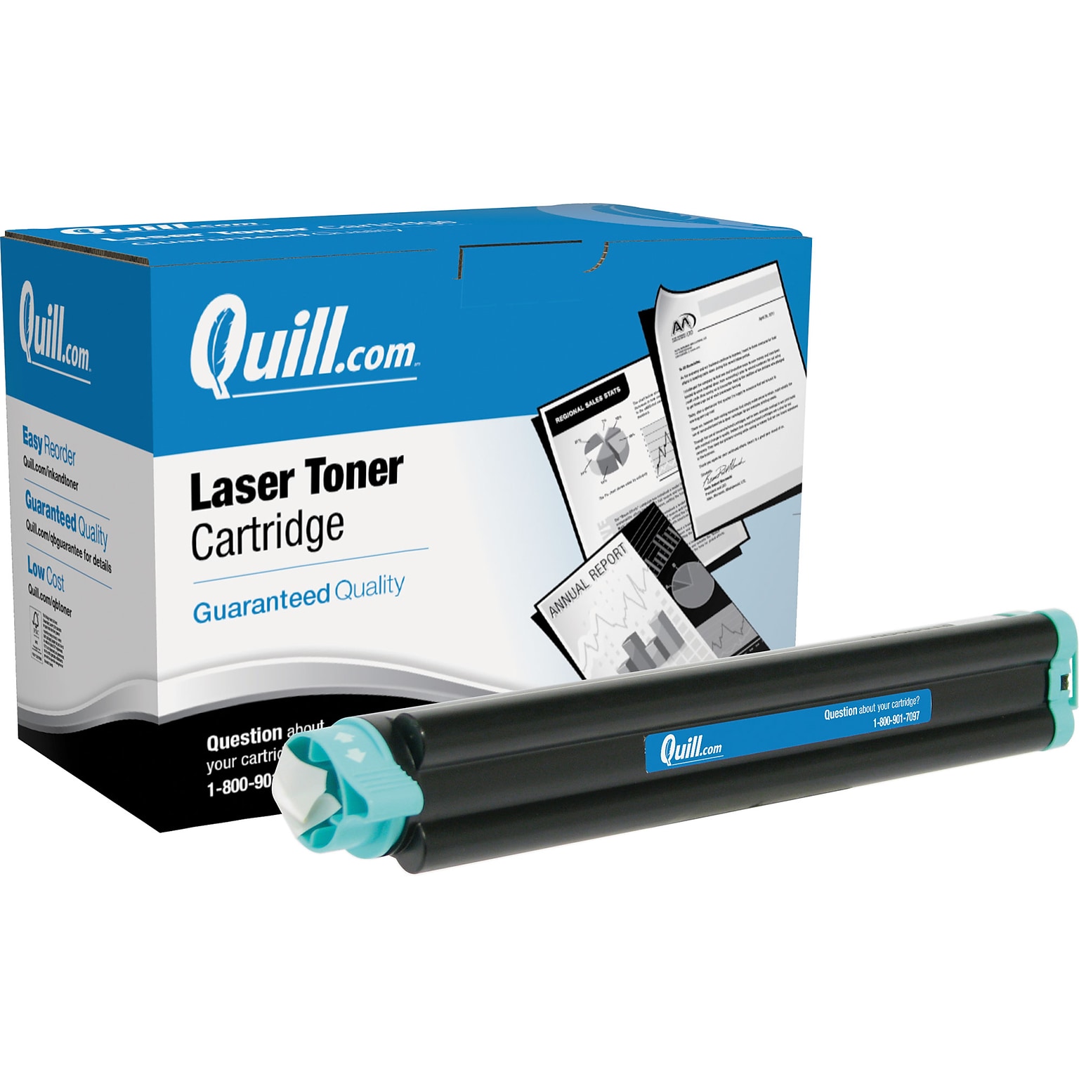 Quill Brand Black Standard Yield Laser Toner Cartridge Replacement for OKI 43502301 (Lifetime Warranty)