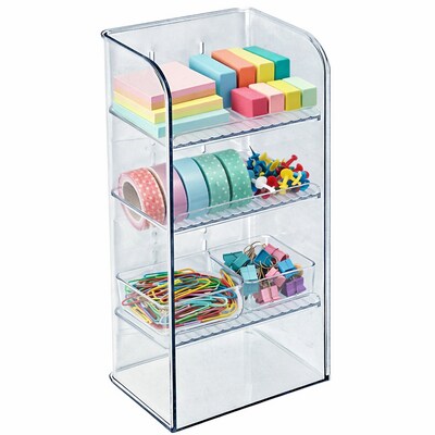 Azar Extra Small Plastic Three Tier Organizer, 9.87" x 4.75"x 3.12", Clear (556764)