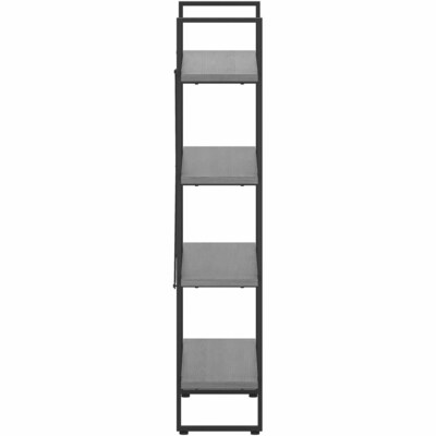 Lorell SOHO 57.5" 4-Shelf Rustic Metal Frame Bookcase, Weathered Charcoal Steel (LLR97620)