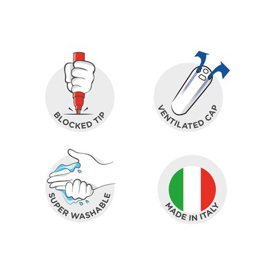 CARIOCA BiColor Washable Kids Markers, Twin Tip, Assorted Colors, 6/Pack, 2/Bundle (CRA42269-2)